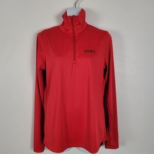 AVRA Performance Fibers Red Quarter Zip‎ Athletic Thumb hole Long sleeve Size L